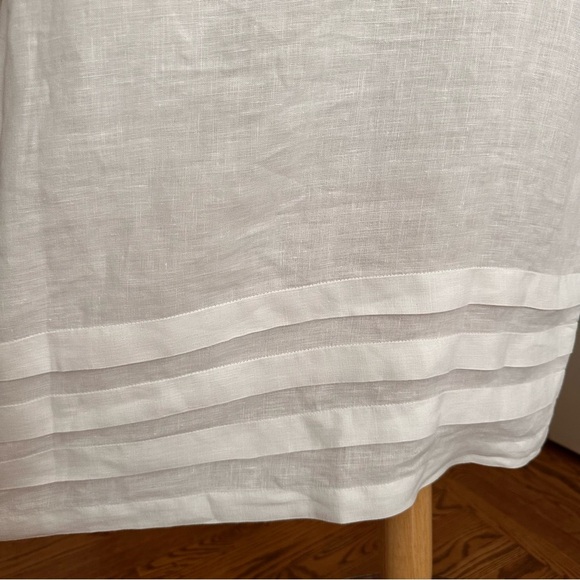 HARIS COTTON White Linen Shift Dress Relaxed Fit Beachy Coastal Size Small - Picture 7 of 12